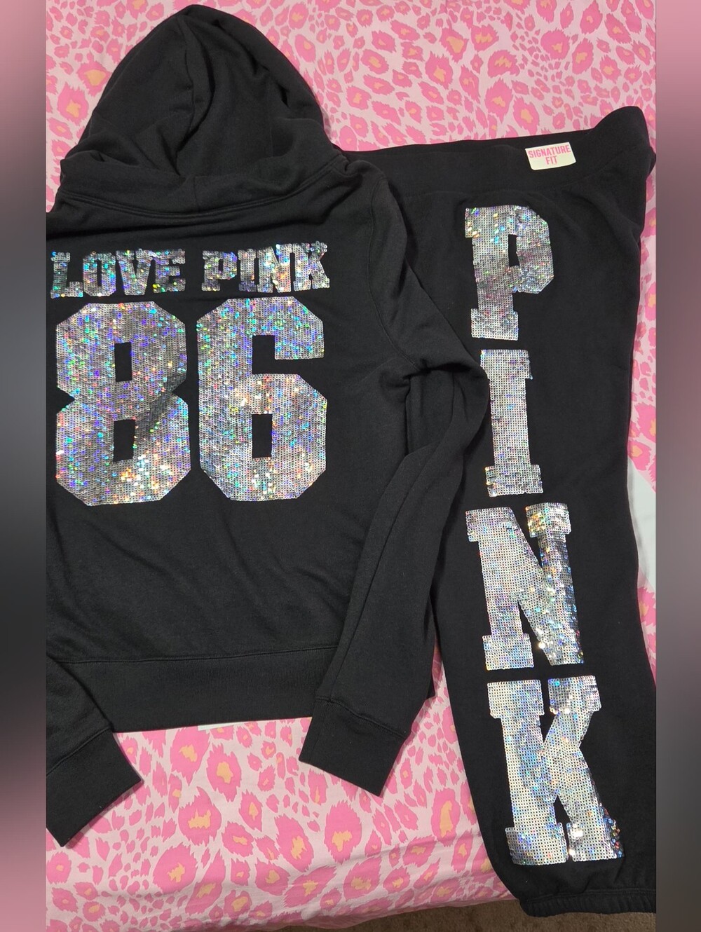 Pink 86 Vintage MEGA BLING Y2K LARGE NWT SET!!